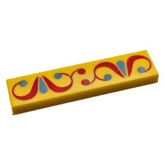 LEGO Tile 1 x 4 with Ornament Pattern