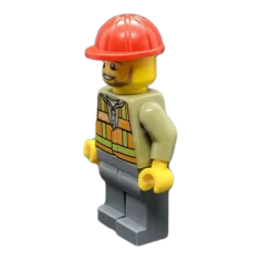 LEGO Light Orange Safety Vest, Dark Bluish Gray Legs, Red Construction…