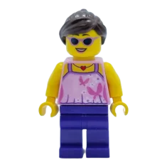 LEGO Ragazza, top rosa acceso con farfalle e fiori, gambe viola…