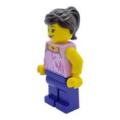 LEGO Ragazza, top rosa acceso con farfalle e fiori, gambe viola…