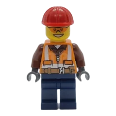 LEGO Trabajador de la construcción - Cremallera naranja, rayas de seguridad…