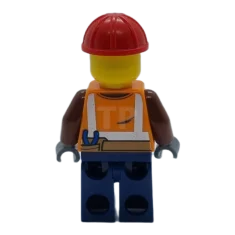 LEGO Trabajador de la construcción - Cremallera naranja, rayas de seguridad…