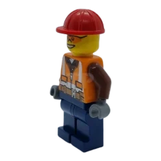LEGO Trabajador de la construcción - Cremallera naranja, rayas de seguridad…