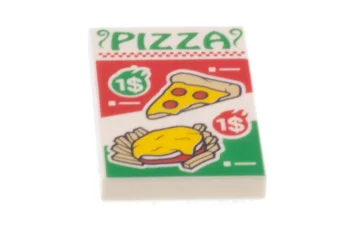 LEGO Piastrelle 2 x 3 con motivo pubblicitario "PIZZA