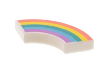 LEGO Tile 2 x 2 Round Corner with Rainbow Pattern