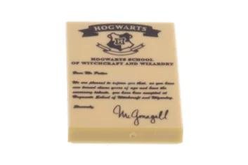 LEGO Tile 2 x 3 with 'HOGWARTS' Graduation Pattern