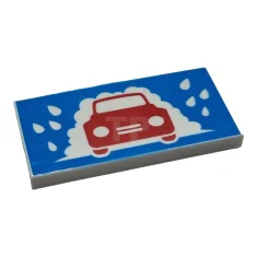 LEGO Tile 2 x 4 with Car Wash Pattern