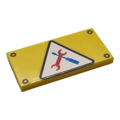 LEGO Tile 2 x 4 with Workshop Tools Pattern