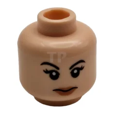 LEGO Kopf Minifigur mit langen Wimpern / hochgezogener Augenbraue (doppelseitig)