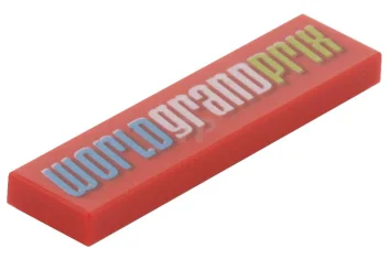 LEGO Tile 1 x 4 with 'WORLD GRAND PRIX' Pattern