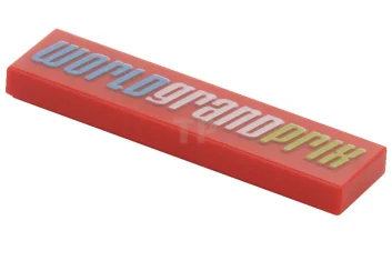 LEGO Tile 1 x 4 with 'WORLD GRAND PRIX' Pattern