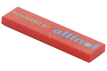 LEGO Tile 1 x 4 with 'POWERED BY allinol' Pattern