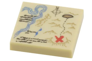LEGO Tile 2 x 2 with Map Pattern