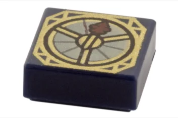LEGO Fliese 1 x 1 mit magischem Kompass-Muster