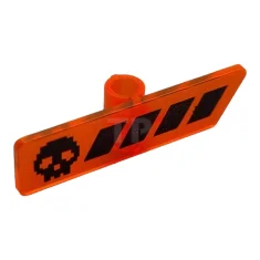 LEGO Minifiguur, etiket voor spelverdeler met zwart doodshoofd en strepenpatroon