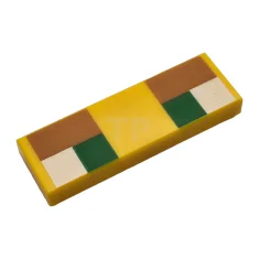 LEGO Tile 1 x 3 with Pixelated Eyes Pattern (Ocelot)