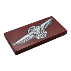 LEGO Tile 2 x 4 with Harley Davidson Logo Pattern -…