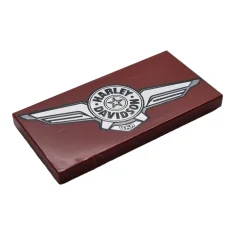 LEGO Tile 2 x 4 with Harley Davidson Logo Pattern -…