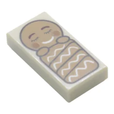 LEGO Tile 1 x 2 with Gingerbread Baby Pattern