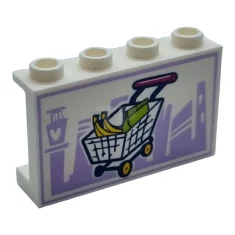 LEGO Panel 1 x 4 x 2 with Shopping Cart Pattern