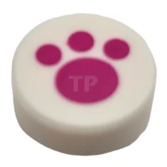 LEGO Carreau 1 x 1 rond avec motif d'impression de pattes.