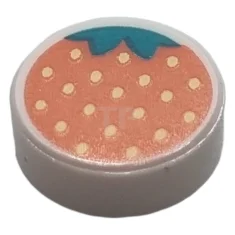 LEGO Tile 1 x 1 Round with Strawberry Pattern