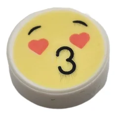 LEGO Tile 1 x 1 Round with Face Pattern (Emoji)