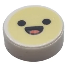 LEGO Fliese 1 x 1 Rund mit Gesichtsmuster (Emoji)
