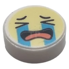 LEGO Fliese 1 x 1 Rund mit Gesichtsmuster (Emoji)