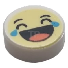 LEGO Fliese 1 x 1 Rund mit Gesichtsmuster (Emoji)