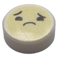 LEGO Fliese 1 x 1 Rund mit Gesichtsmuster (Emoji)