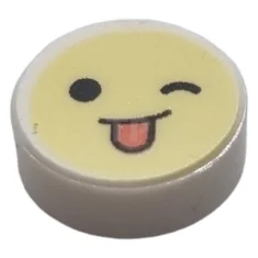 LEGO Fliese 1 x 1 Rund mit Gesichtsmuster (Emoji)