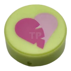 LEGO Tegel 1 x 1 Rond met Hartpatroon