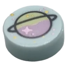 LEGO Tile 1 x 1 Round with Planet Pattern
