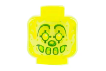 LEGO Tête de figurine avec motif de clown fantôme extraterrestre.