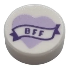 LEGO Fliese 1 x 1 Rund mit "BFF"-Muster