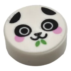 LEGO Tile 1 x 1 Round with Panda Face Pattern