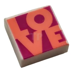 LEGO Tile 1 x 1 with 'LOVE' Pattern