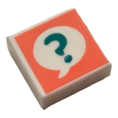 LEGO Fliese 1 x 1 mit Fragezeichen im Sprechblasenmuster