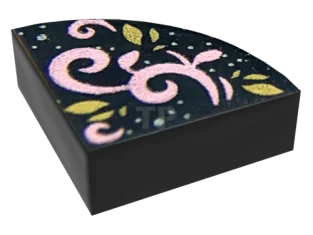LEGO Tile 1 x 1 Round Quarter with Curls Pattern