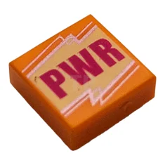 LEGO Fliese 1 x 1 mit 'PWR'-Muster