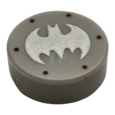 LEGO Fliese 1 x 1 Rund mit Fledermaus-Muster (Batman-Logo)