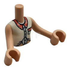 LEGO Mini poupée torse avec motif de chemise sans manches nouée