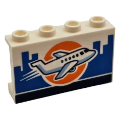 LEGO Panel 1 x 4 x 2 with Airplane Pattern