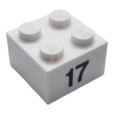 LEGO Brick 2 x 2 with '17' Pattern