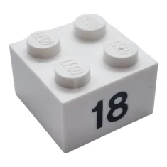 LEGO Brick 2 x 2 with '18' Pattern