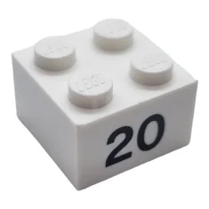 LEGO Stein 2 x 2 mit "20"-Muster