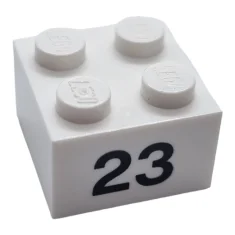 LEGO Brick 2 x 2 with '23' Pattern