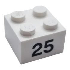 LEGO Stein 2 x 2 mit "25"-Muster