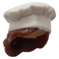 LEGO Kopfbedeckung Minifigur, Koch (Kochmütze) mit Haar im Dutt